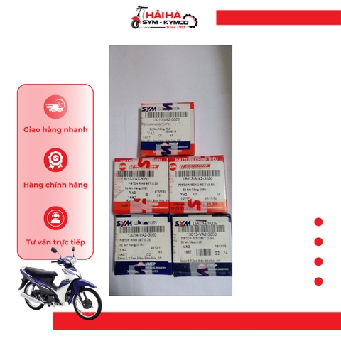 Bộ séc măng/ Bạc xe Angel100cc, Wave, Dream, Elegant 100cc [Chính hãng SYM]