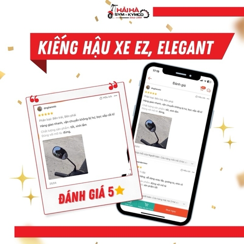 Kiếng hậu xe EZ, Elegant 50cc/100cc, mã VD3 [Chính hãng SYM]