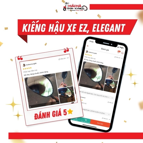 Kiếng hậu xe EZ, Elegant 50cc/100cc, mã VD3 [Chính hãng SYM]