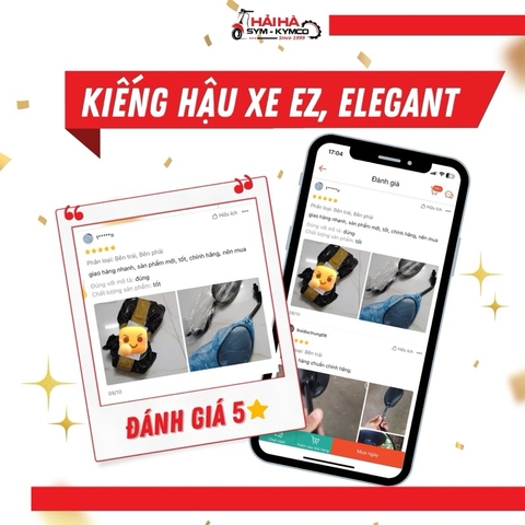 Kiếng hậu xe EZ, Elegant 50cc/100cc, mã VD3 [Chính hãng SYM]