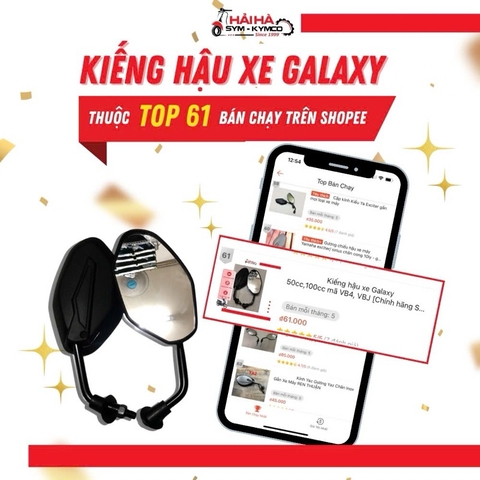 Kiếng hậu xe số SYM Galaxy chân kiếng 10ly [Chính hãng SYM]
