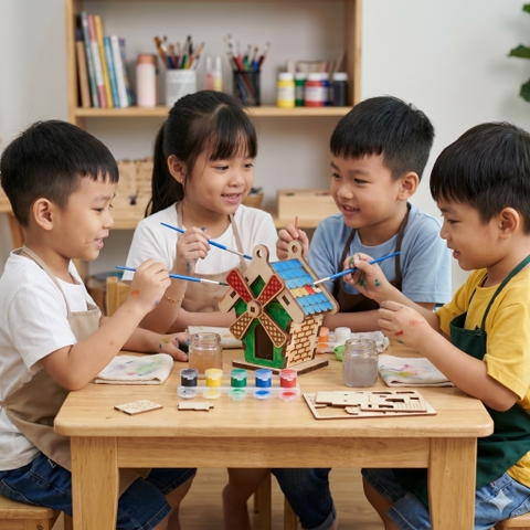 Halom Wooden Miniature House Set – Bộ 10 Mô Hình Gỗ DIY
