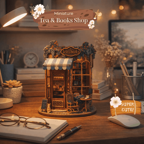 Mô hình Halom book nook Tea Books DIY