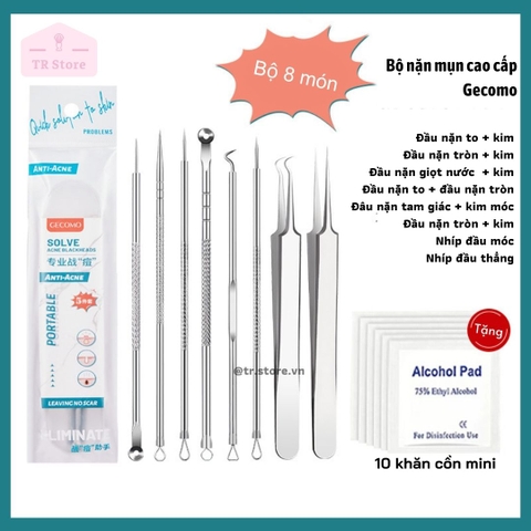 Bộ nặn mụn cao cấp Gecomo combo 8 cây