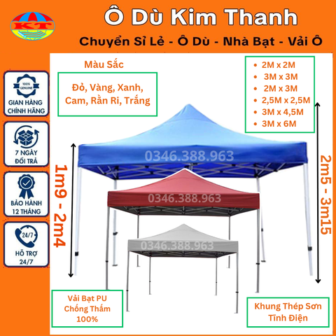 Nhà Bạt Gấp Gọn 3M x 3M
