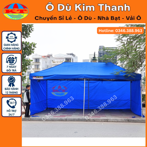 Bạt Gấp Gọn 3M x 6M Màu Xanh Dương, Quây 3 Mặt