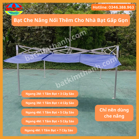 Bạt Che Nắng Nối Thêm Nhà Bạt Gấp Gọn – Đủ Size 2m 3m 4.5m 6m