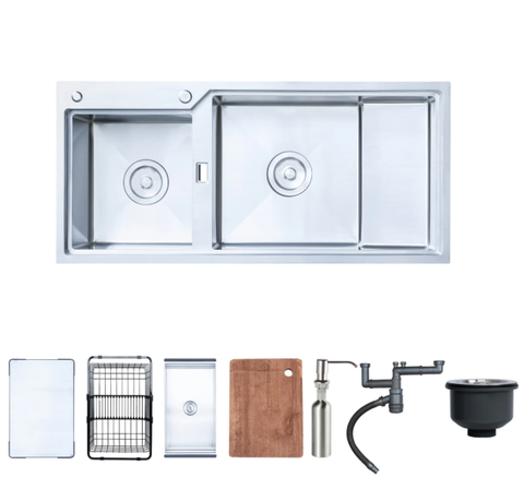 Chậu rửa bát 2 hố Nobinox Razia NJ575