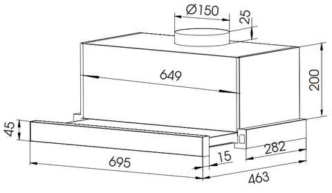 Máy hút mùi âm tủ FS-7222B