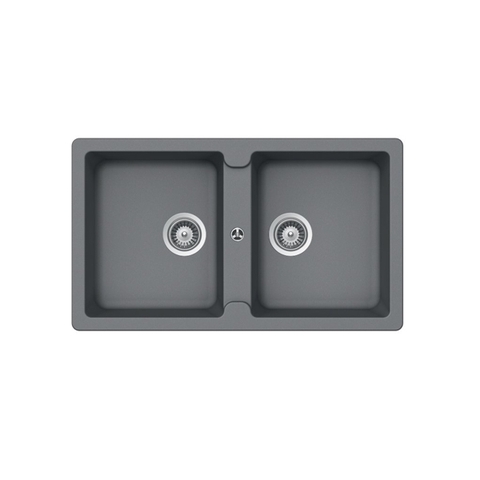 Chậu đá Hafele HS19-GEN2S90 570.36.500 – Chậu rửa bát 2 hố màu xám