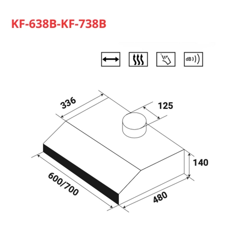 Máy Hút Mùi KAFF KF-638B 60cm