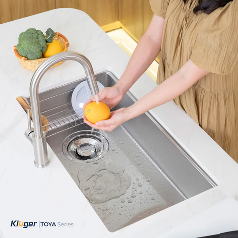 Chậu rửa bát Kluger KY8045SL Basic – Super Linen Inox Posco 304