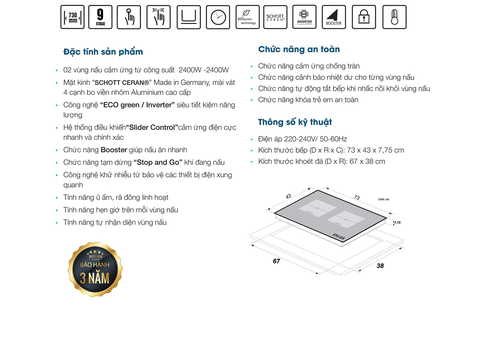 Bếp Từ Spelier SPE IC 1188 SE – Thiết Kế Hiện Đại