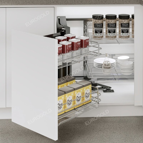 Kệ góc liên hoàn cánh trái Eurogold EPS101 - Inox 304 Nan Tròn