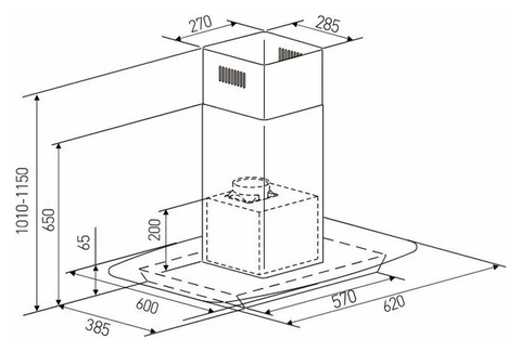 Máy hút mùi Arber AB900Y đảo độc lập 900mm