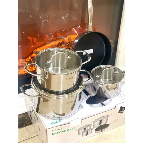 Bộ Nồi Inox 3 Đáy Arber AN-04B Gồm 4 Món