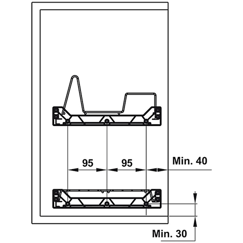 Rổ bát đĩa Hafele PRESTO 544.40.014 có khung - Inox 304 - 900mm