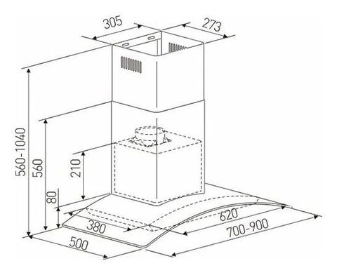 Máy Hút Mùi Arber AB900B Kính Cong 900mm