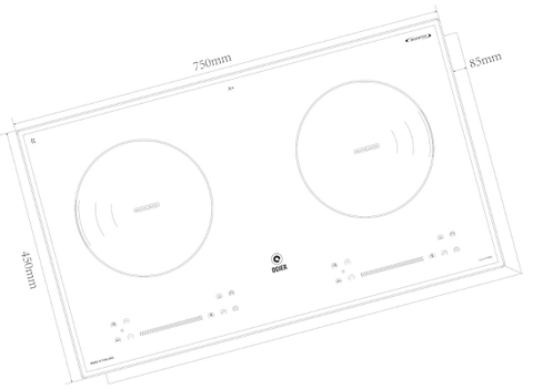 Bếp từ 2 vùng nấu  Ogier GLA875MS