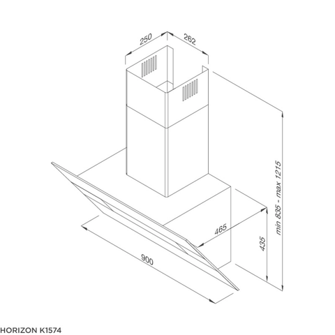 Máy hút mùi kính vát Malloca HORIZON K1574 - Nhập khẩu Thổ Nhĩ Kỳ