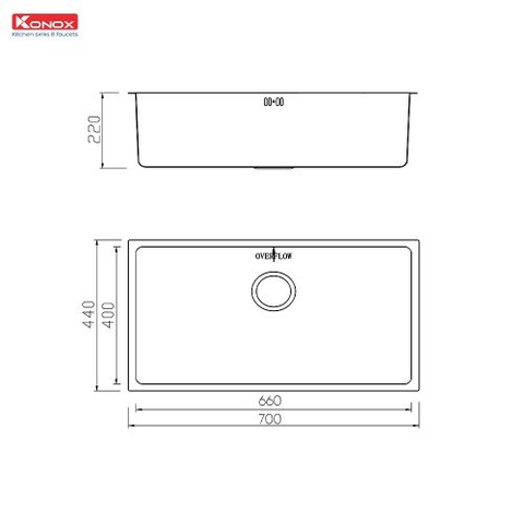 Châu rửa bát Konox Undermount KN7044SU Dekor Workstation Sink