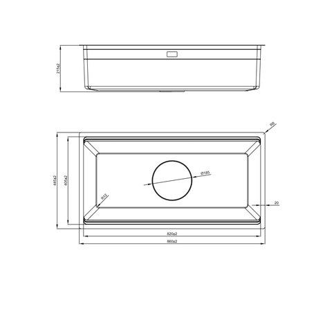 Chậu rửa bát 1 hố Nobinox LIRA NJ566D - Kích thước lớn 860mm