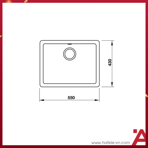 Chậu rửa bát đá Hafele HS19-GEN1S60 570.35.530