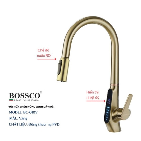 Vòi chén nóng lạnh BOSSCO BC-010V Vàng