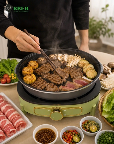 Nồi Lẩu Điện Đa Năng Arber HH5.5LGREEN