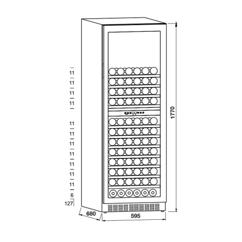 Tủ rượu Hafele HW-C415FB 533.17.021 – Sức chứa 127 chai