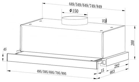 Máy hút mùi Arber AB700KC - Âm tủ 700
