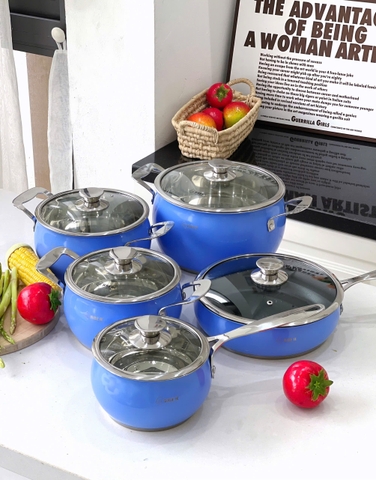 Bộ nồi inox AN06SMNB Arber inox 304 kèm chảo