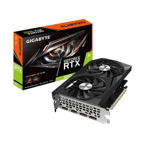 Card VGA Gigabyte GeForce RTX 3050 WINDFORCE OC V2 8GB (N3050WF2OCV2-8GD) (4 Cổng xuất hình: 2xHDMI và 2xDP)