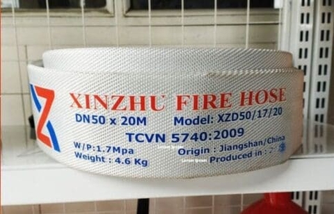 Cuộn vòi chữa cháy Xinzhu D50, 20m, 17 bar kèm khớp nối (có tem kiểm định PCCC)