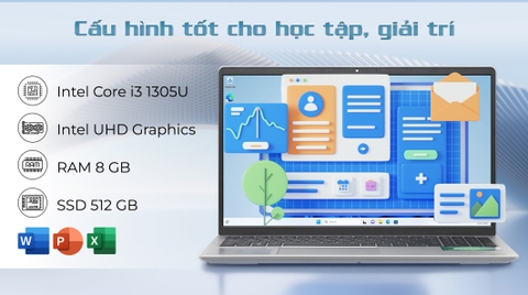 Laptop Dell Inspiron 15 3530 N3530-i3U085W11SLU (Intel Core i3-1305U | 8GB | 512GB | Intel UHD | 15.6 inch FHD | Win 11 | Office | Bạc)