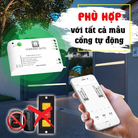 Bộ điều khiển cổng tự động Wifi HUNONIC GATE| Điều khiển cổng tự động từ xa qua điện thoại