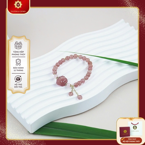 Vòng Tay Chuỗi Hạt Đá Thạch Anh Mix Charm Cao Cấp Bộ Sưu Tập The Muse Collection TATINA GEMS (Tặng Bộ Hộp Đựng Sang Trọng)