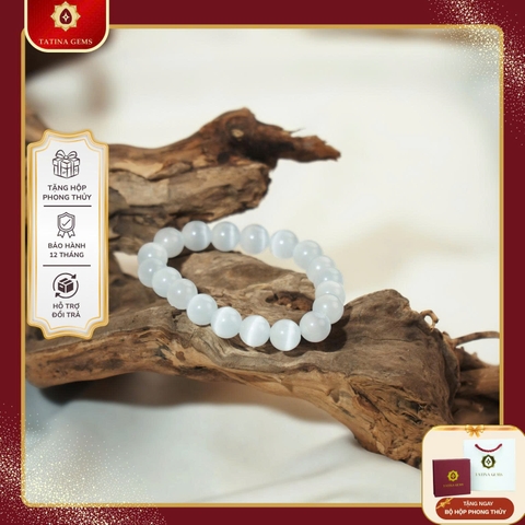 Vòng Tay Đá Nhân Tạo Mắt Mèo Ngọc Xám Trắng Ánh Quang – Cat Eye Đa Màu Sắc May Mắn Thu Hút Tài Lộc TATINA GEMS (Tặng Bộ Hộp Đựng Sang Trọng)