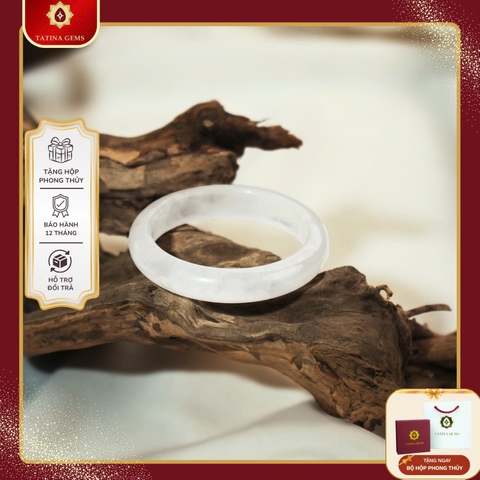 Vòng Tay Đá Thạch Anh Trắng Tự Nhiên – Quartz Phong Thủy Thu Hút Tình Duyên TATINA GEMS (Tặng Bộ Hộp Đựng Sang Trọng)