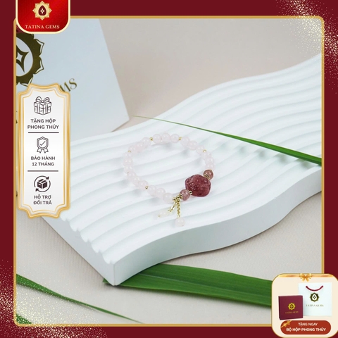Vòng Tay Chuỗi Hạt Đá Thạch Anh Mix Charm Cao Cấp Bộ Sưu Tập The Muse Collection TATINA GEMS (Tặng Bộ Hộp Đựng Sang Trọng)