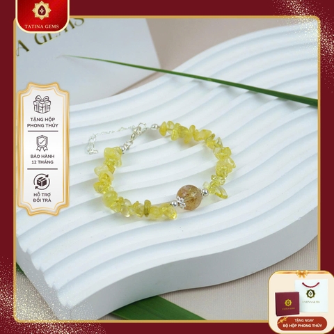 Vòng Tay Đá Vụn MàI Bóng Tự Nhiên Mix Hạt Chuyển Vận Cao Cấp TATINA GEMS. (Tặng Bộ Hộp Đựng Sang Trọng)