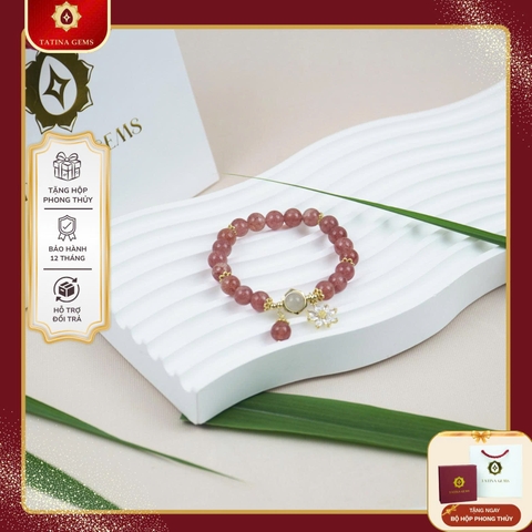 Vòng Tay Chuỗi Hạt Đá Thạch Anh Mix Charm Cao Cấp Bộ Sưu Tập The Muse Collection TATINA GEMS (Tặng Bộ Hộp Đựng Sang Trọng)