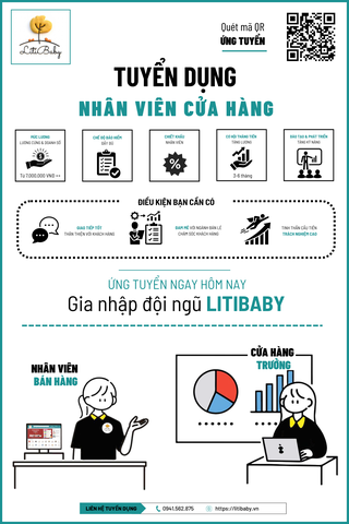 Tuyển dụng Nhân viên gian hàng LITIBABY trong Vincom, Go!