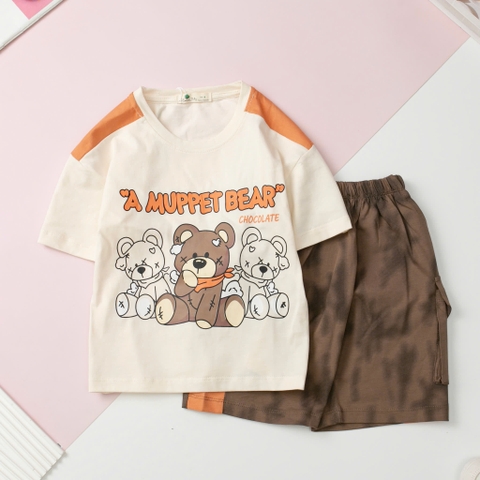 Bộ cotton trẻ em - bé trai B002 4/8 H547
