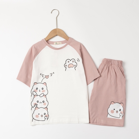 Bộ cotton trẻ em - bé gái G001 10/16 TS51
