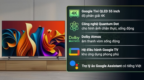 Google Tivi QLED Hisense 4K 55 inch 55Q6N