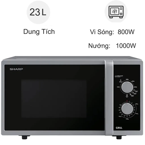 Lò vi sóng có nướng 23L Sharp R-G322VN-S