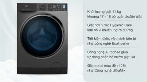 Máy giặt Electrolux UltimateCare 900 Inverter 11 kg EWF1141R9SB