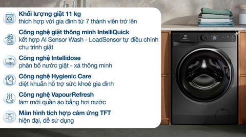 Máy giặt Electrolux UltimateCare 900 Inverter 11 kg EWF1142R9SC