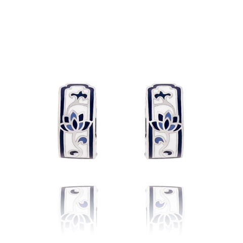 Khuyên tai Hoa Sen Xanh Trắng - Size nhỏ